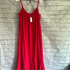 NEW WITH TAGS ANTHROPOLOGIE SATURDAY SUNDAY SUN DRESS LACE RUFFLE TRIM MAXI XL